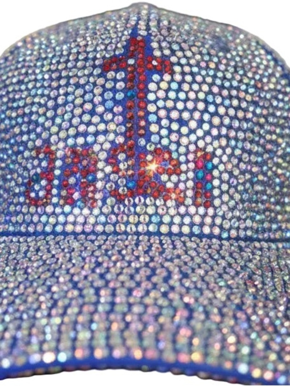 Blue Crystal Cross Baseball Cap